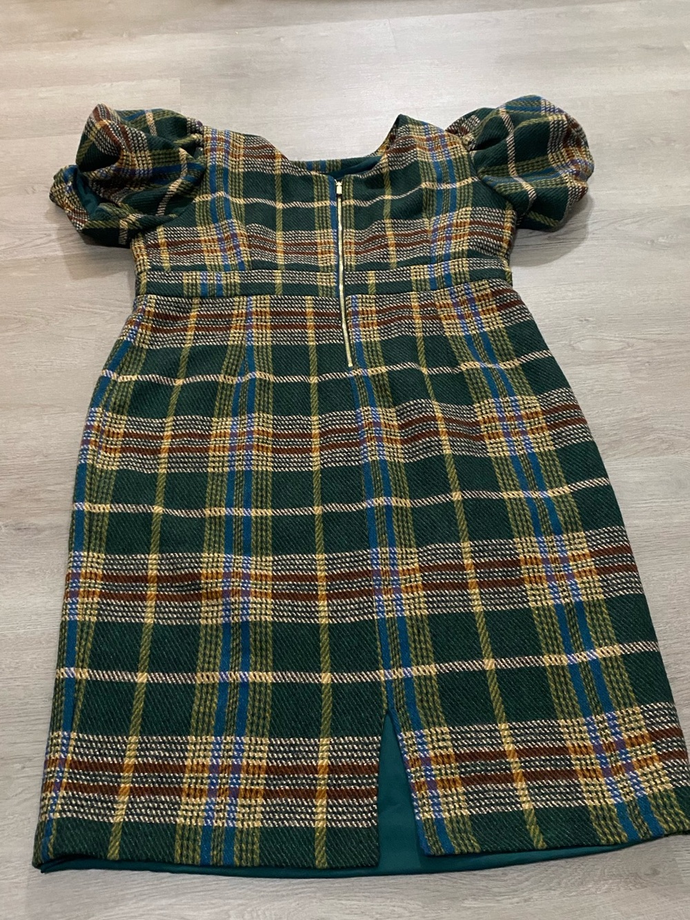 Ivy City Co Holly Plaid Tartan Puff Sleeve Midi Dress Plus Size 1x - Picture 4 of 11